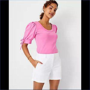 Tie Cuff Puff Sleeve Tee